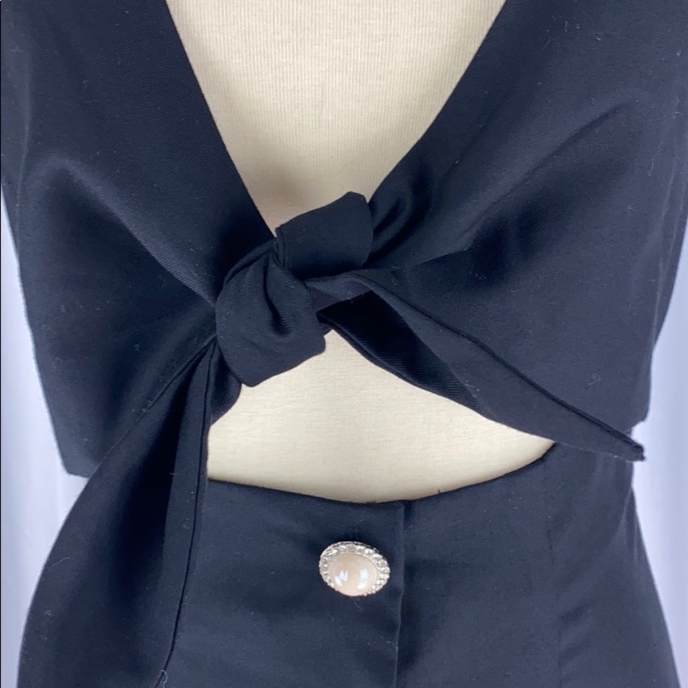 Alice McCall Nara Cutout Midi Tie Dress Black Size 2 NWT *Missing Button - Picture 4 of 8